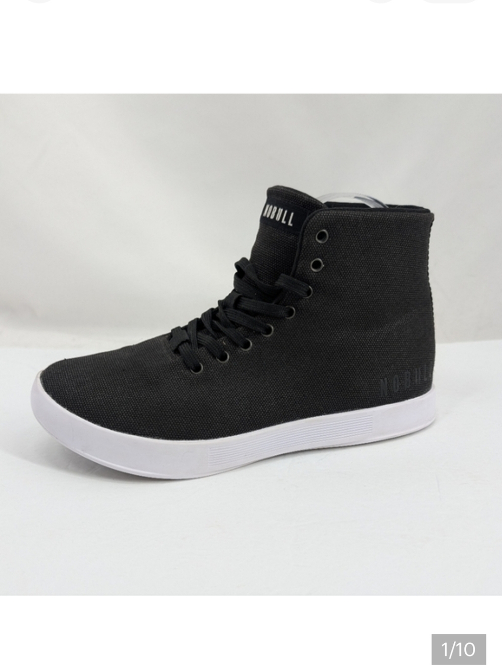 NOBULL Black High-Top Canvas  Trainer Sneakers Size 7M 8.5W
